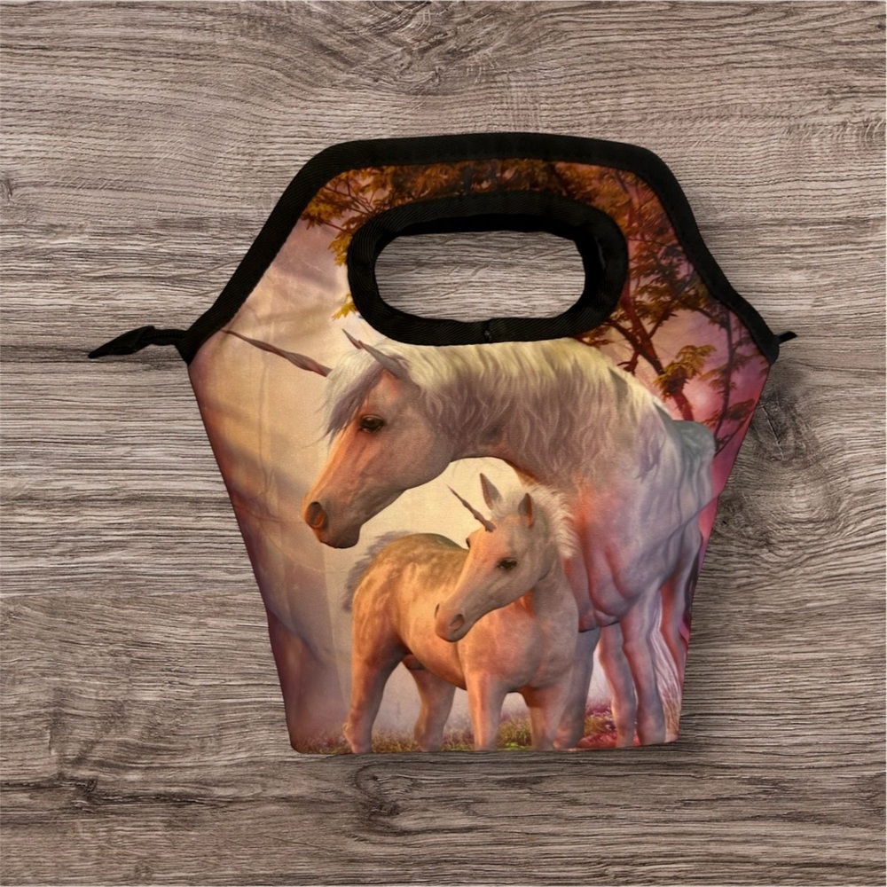 Unicorn Horse Print Insulated Lunch Tote
